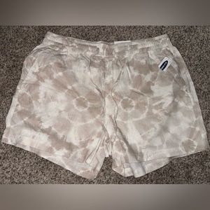 Old Navy Linen Blend Shorts Size Large (tie dye beige cream)